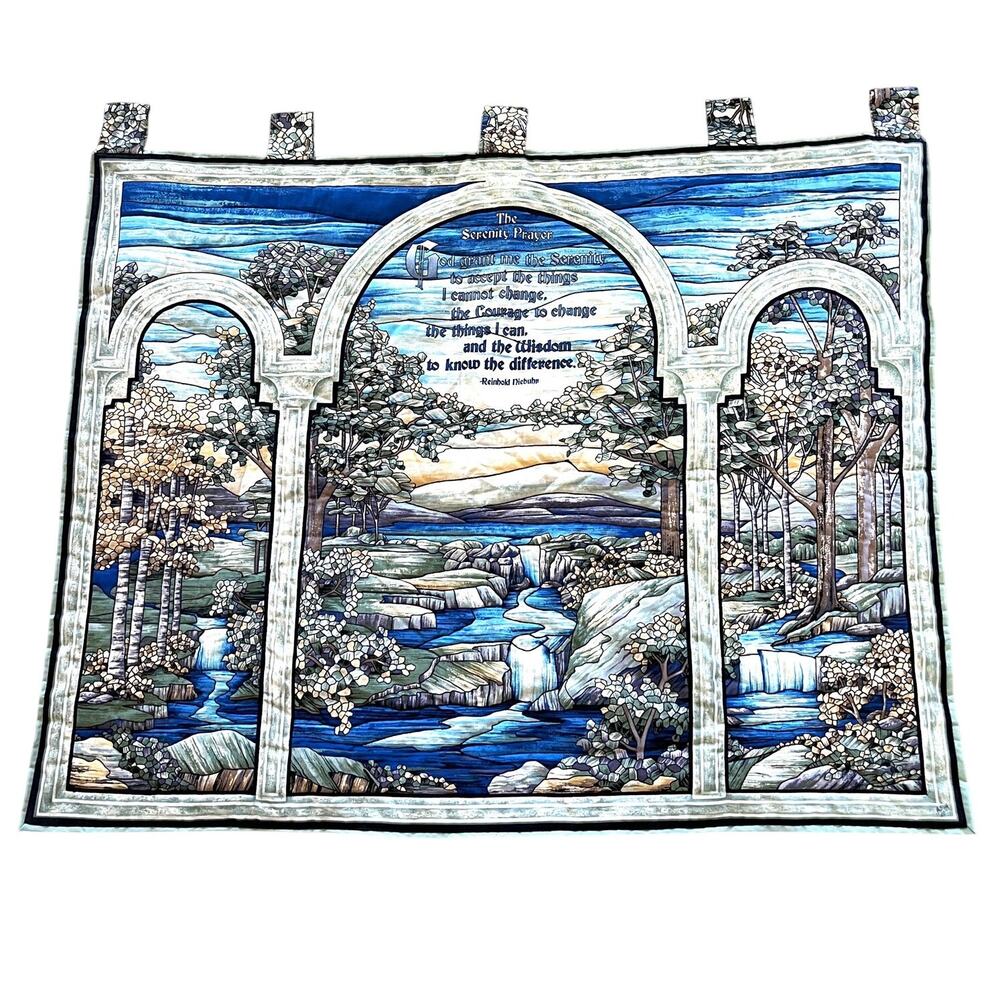 Finished Serenity Prayer Quilt Panel Fabric Art Wall Hanging Tapestry Signed